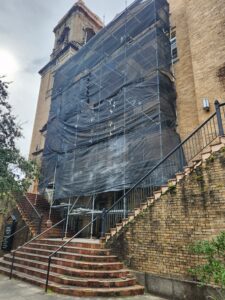 Restoration front of St. Charles (exterior).