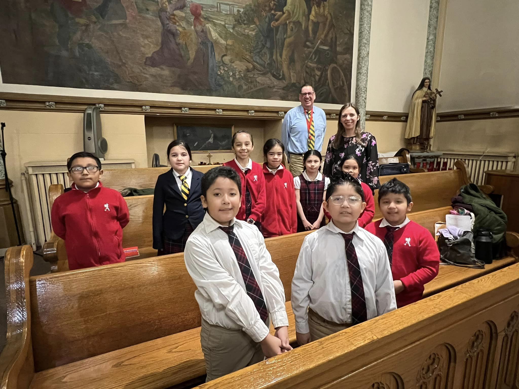 Our school choir after singing at a School Mass in the church